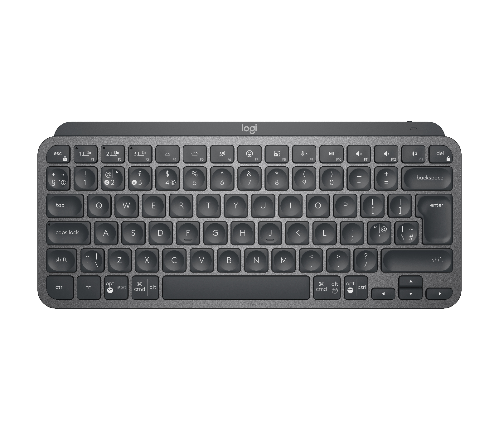 Logitech MX Keys Mini Minimalist Wireless Illuminated keyboard RF Wireless + Bluetooth QWERTY English Graphite - 920-010495
